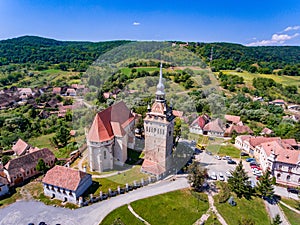 Saschiz medieval Fortified Church in Transylvania, Romania near