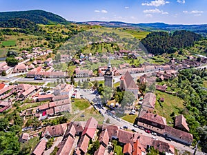 Saschiz medieval Fortified Church in Transylvania, Romania near