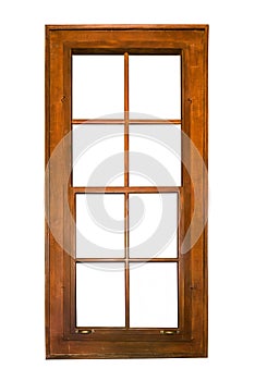 Sash wooden window isolated