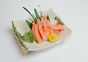 Sashimi Crab sticks or Kani of japanese food