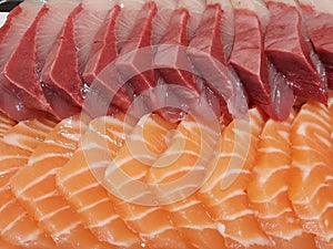 Sashimi of Salmon and pirplish amberjack