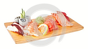 Sashimi set isolated on white