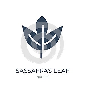 sassafras leaf icon in trendy design style. sassafras leaf icon isolated on white background. sassafras leaf vector icon simple