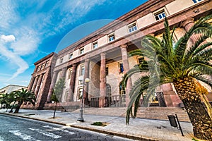 Sassari courthouse under a blue sky