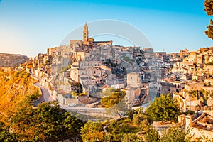 Sassi di Matera at sunrise, Basilicata, Italy