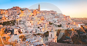 Sassi di Matera at sunrise, Basilicata, Italy