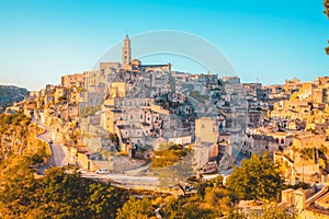 Sassi di Matera at sunrise, Basilicata, Italy