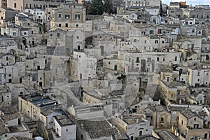 View of the old city of Matera, also known as 