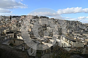 View of the old city of Matera, also known as 