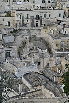 View of the old city of Matera, also known as 