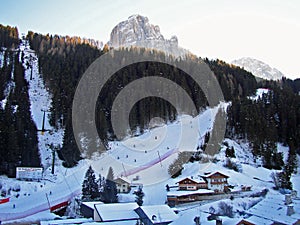 Italy alps Sasslong famous FIS ski slope Val Gardena photo