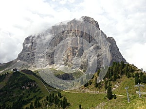 Sasslong mountain in Dolomiti