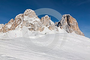 The Sassolungo (Langkofel) Group of the Italian Dolomites in Winter