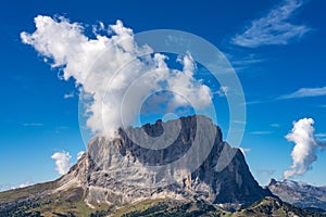 The Sassolungo - Langkofel group, valley Gardena. Dolomites, Italy