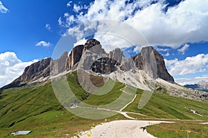 Sassolungo mount from Fassa valley