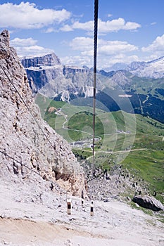 Sassolungo mountain in Dolomites, Italy