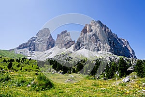 Sassolungo mountain in Dolomites, Italy