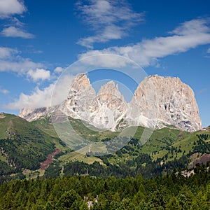 Sassolungo mountain peaks