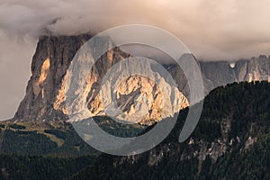 Sassolungo peaks in Dolomites