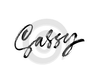 Sassy handwritten ink brush vector lettering photo