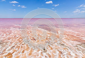 Sasyk lake with pink water, western Crimea