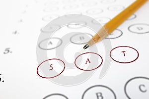 SAT test sheet photo