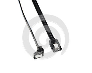 SATA cable with connectors for connecting a hard drive to the motherboard.