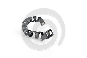 SATA cable on white background