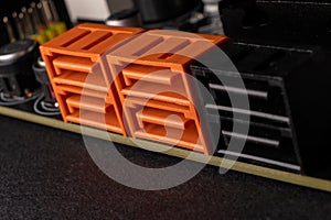 SATA connectors on computer motherboard of sata3 and sata6 types marked by orange and black