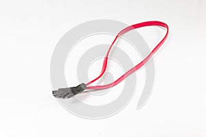 SATA Data Cable on a White Background