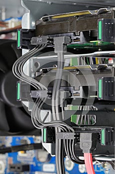 SATA power and SATA data Interface to SATA HDD or SSD in modern computer