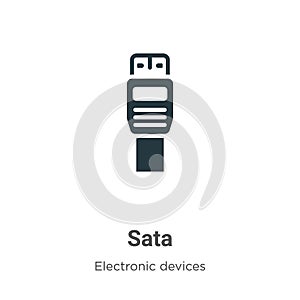 Sata vector icon on white background. Flat vector sata icon symbol sign from modern electronic devices collection for mobile