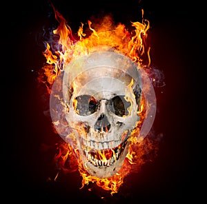 Satanic Skull In Flames