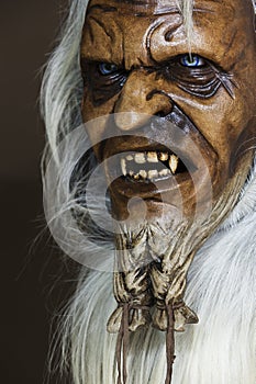Satanic wooden mask of the companion St. Nicholas photo