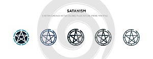 Satanism icon in different style vector illustration. two colored and black satanism vector icons designed in filled, outline, photo