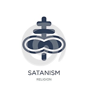 Satanism icon. Trendy flat vector Satanism icon on white background from Religion collection photo