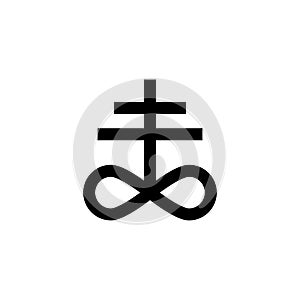 Satanism Leviathan cross sign icon. Element of religion sign icon for mobile concept and web apps. Detailed Satanism Leviathan cro photo