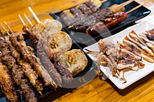 Satay skewered and grill meat