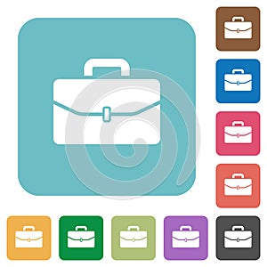 Satchel with one buckle rounded square flat icons