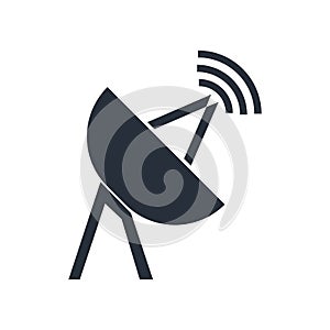 Satelite antenna icon vector sign and symbol isolated on white background, Satelite antenna logo concept