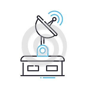 satelite dish line icon, outline symbol, vector illustration, concept sign