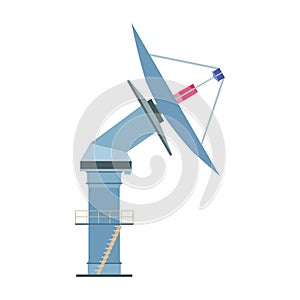 Satelite dish vector icon antenna radar illustration. Radio comm