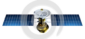 Satelite isolated on white background. Realistic satellite. 3d render satelit illustration