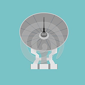 Satellite antenna broadcast space tv illustration vector icon. Sign global web business information wave. Industry parabolic dish