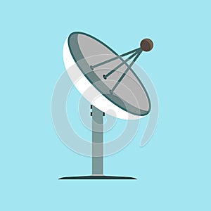 Satellite antenna broadcast space tv illustration vector icon. Sign global web business information wave. Industry parabolic dish