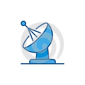 Satellite Antenna Dish vector concept blue icon