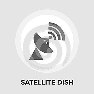 Satellite antenna flat icon