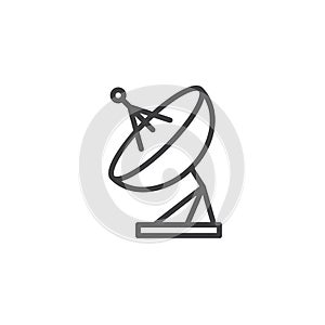 Satellite antenna line icon