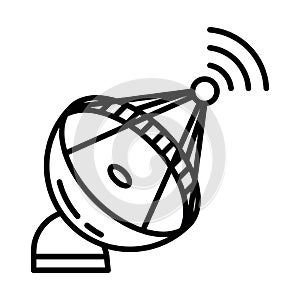 Satellite antenna, network technology vector icon