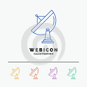 satellite, antenna, radar, space, dish 5 Color Line Web Icon Template isolated on white. Vector illustration